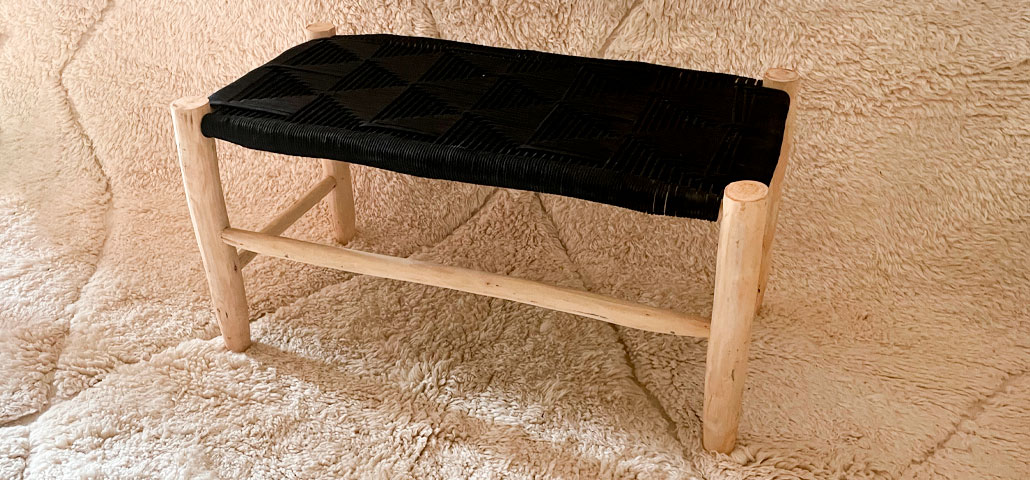 Banc Manta en bois et corde Vision Originale Maroc