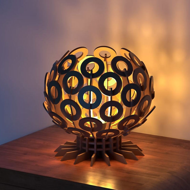 Lampe en bois Novelys Luminaire Vision Originale Marrakech