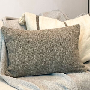 Coussin Lania gris coton Marrakech Vision Originale