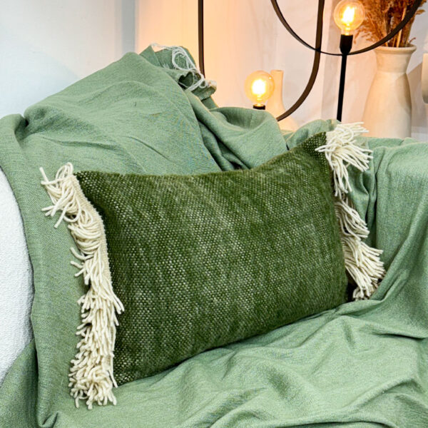 Coussin Laphia Vert coton Marrakech Vision Originale