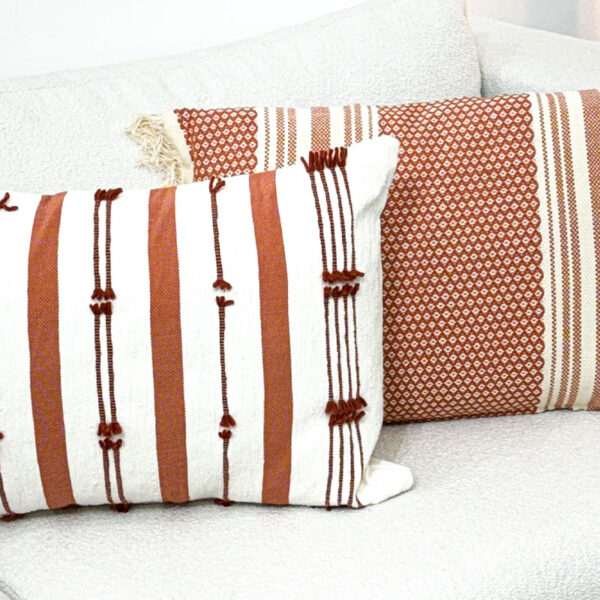 Coussin Oria terracotta coton Marrakech Vision Originale