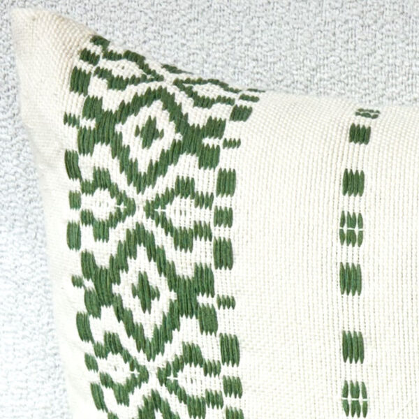 Coussin Tecaria Vert coton Marrakech Vision Originale