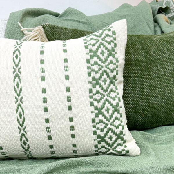 Coussin Tecaria Vert coton Marrakech Vision Originale