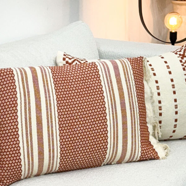 Coussin Terracia terracotta coton Marrakech Vision Originale