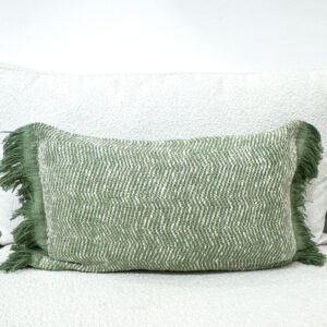 Coussin Zebralia vert en coton Marrakech