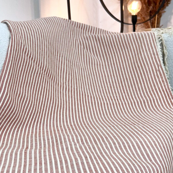 Couverture Zebra Terracotta en coton Marrakech Vision Originale